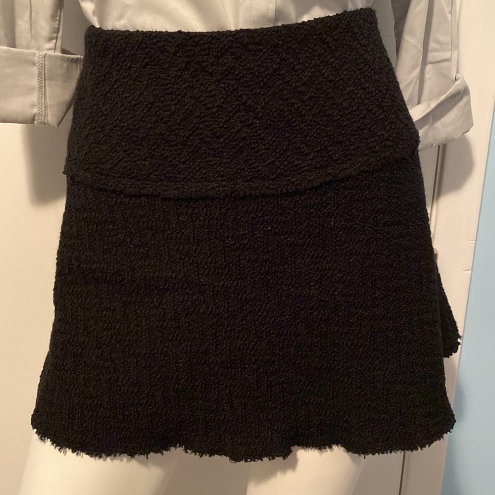 Lined black MNG Mini Skirt in tweed fabric